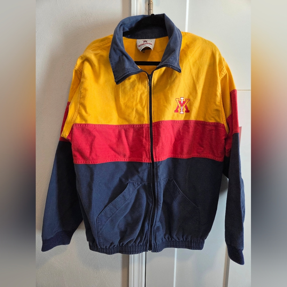 Vintage VMI Colorblock Zip-Up School Jacket Mens Size Large